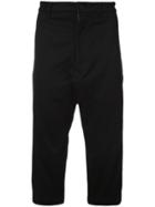 Y-3 Drop-crotch Cropped Trousers - Black