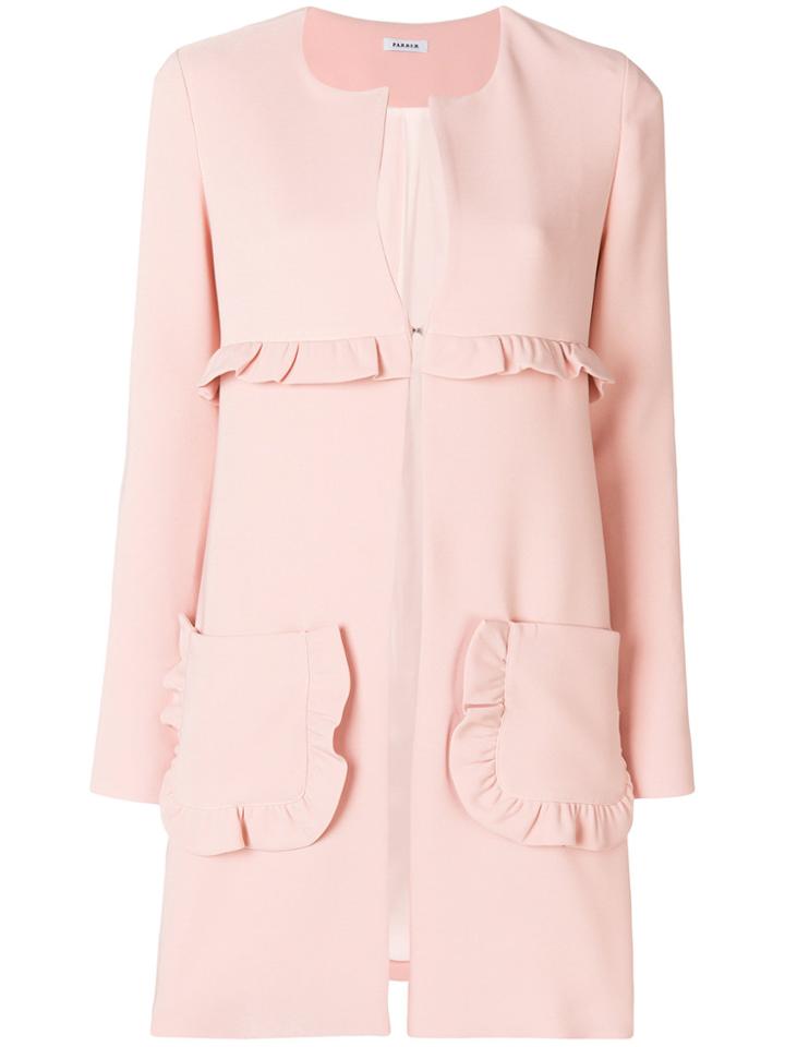 P.a.r.o.s.h. Ruffle Trim Coat - Pink & Purple