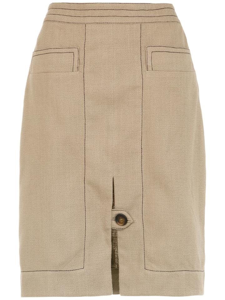 Egrey Panelled Straight Skirt - Neutrals