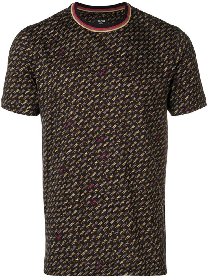 Fendi Multi Logo T-shirt - Black
