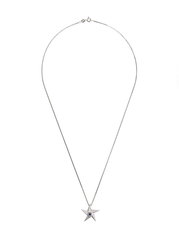 Daou 18kt White Gold Midnight Star Pendant - Silver