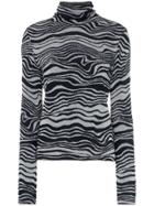 Sies Marjan Roos Waves Jacquard Knit Turtleneck - Black