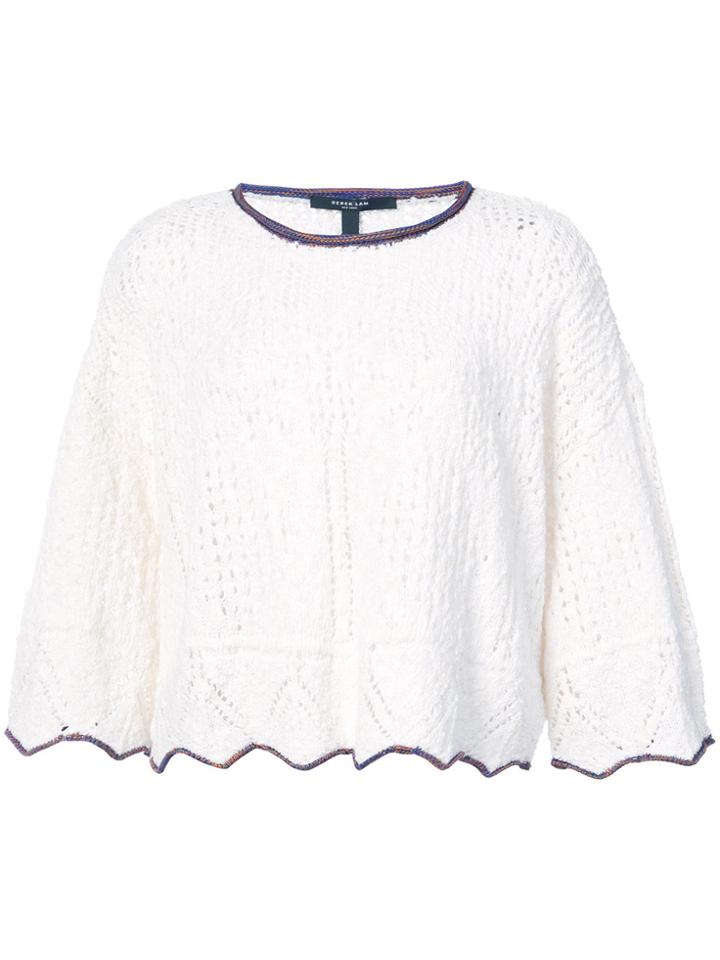 Derek Lam Cropped Crewneck Pullover - White