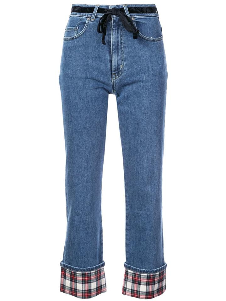 Isa Arfen Tartan Trim Jeans - Blue