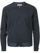 Factotum Pinstriped Bomber Jacket, Men's, Size: 48, Grey, Polyester/polyurethane/rayon