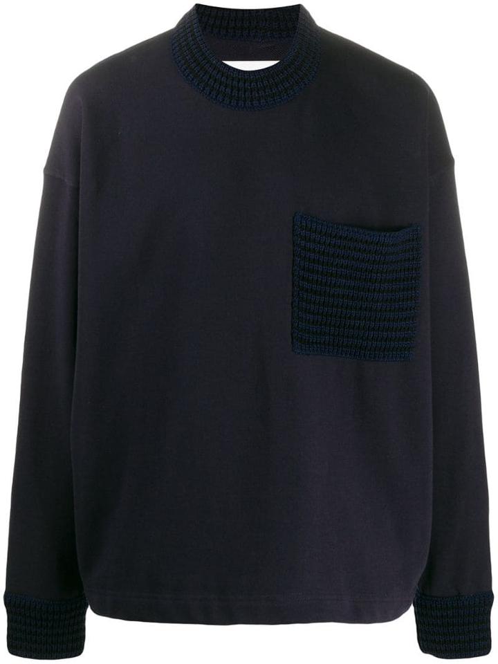 Jil Sander Contrast Knit Jumper - Blue