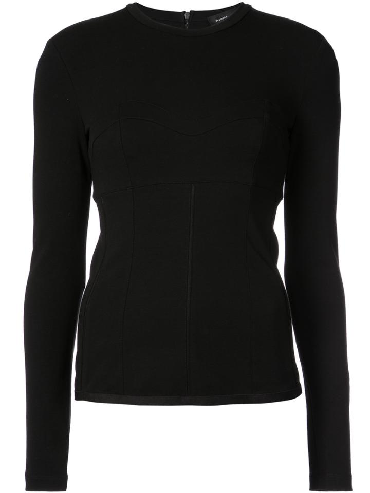 Proenza Schouler Long Sleeve Top - Black