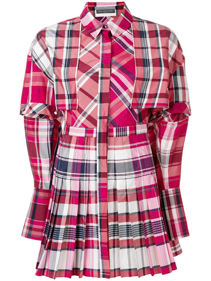 Alexander Mcqueen Country Check Mini Dress - Red