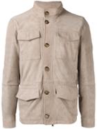 Eleventy Classic Field Jacket, Men's, Size: 52, Nude/neutrals, Cotton/suede