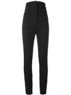 Haider Ackermann High-waist Rapered Trousers, Women's, Size: 40, Black, Cotton/linen/flax/polyester/spandex/elastane