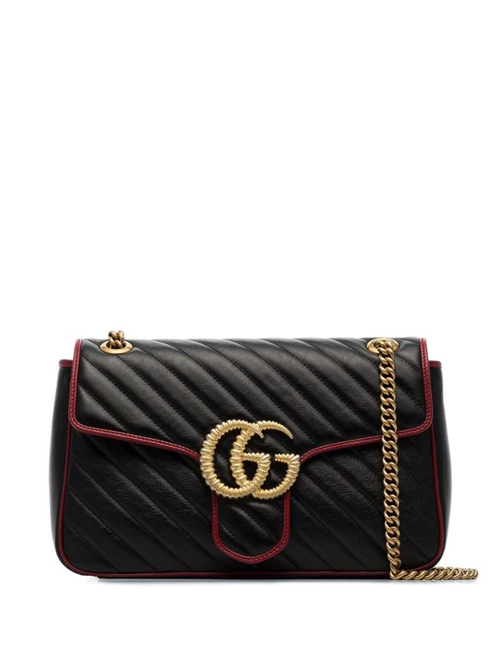 Gucci Small Gg Marmont Shoulder Bag - Black