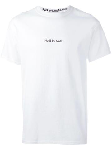F.a.m.t. 'hell Is Real' T-shirt, Adult Unisex, White, Cotton