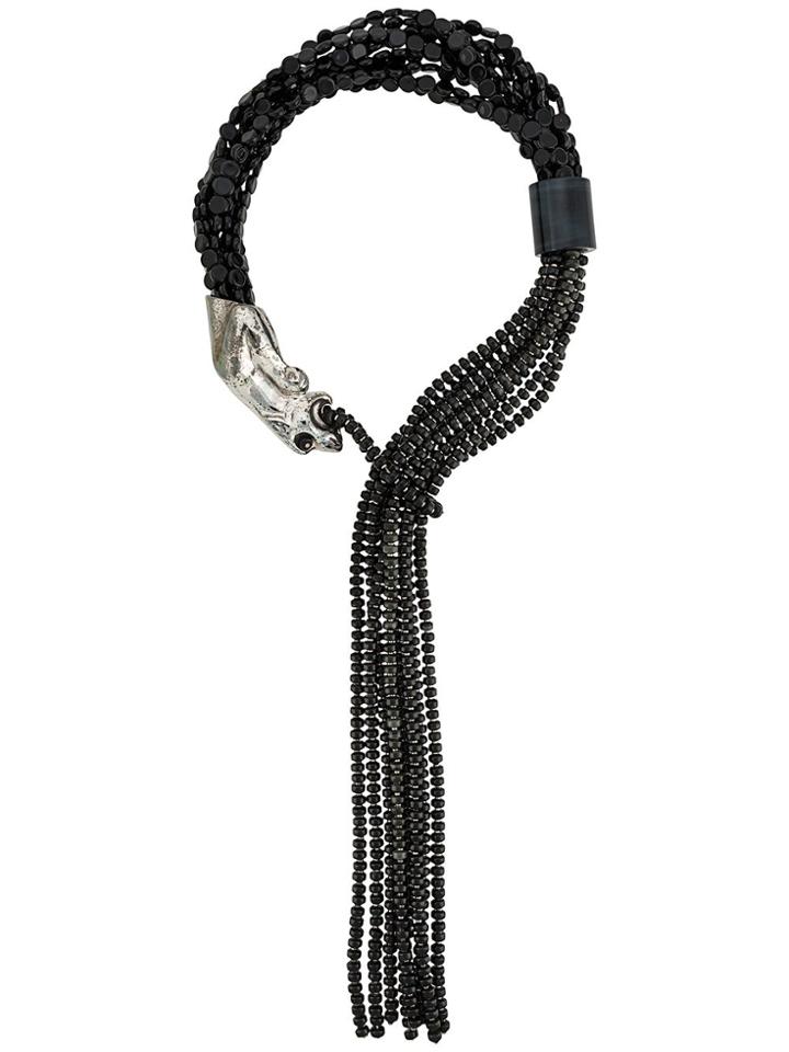 Giorgio Armani Pre-owned 2000s Beaded Creature Necklace - Black