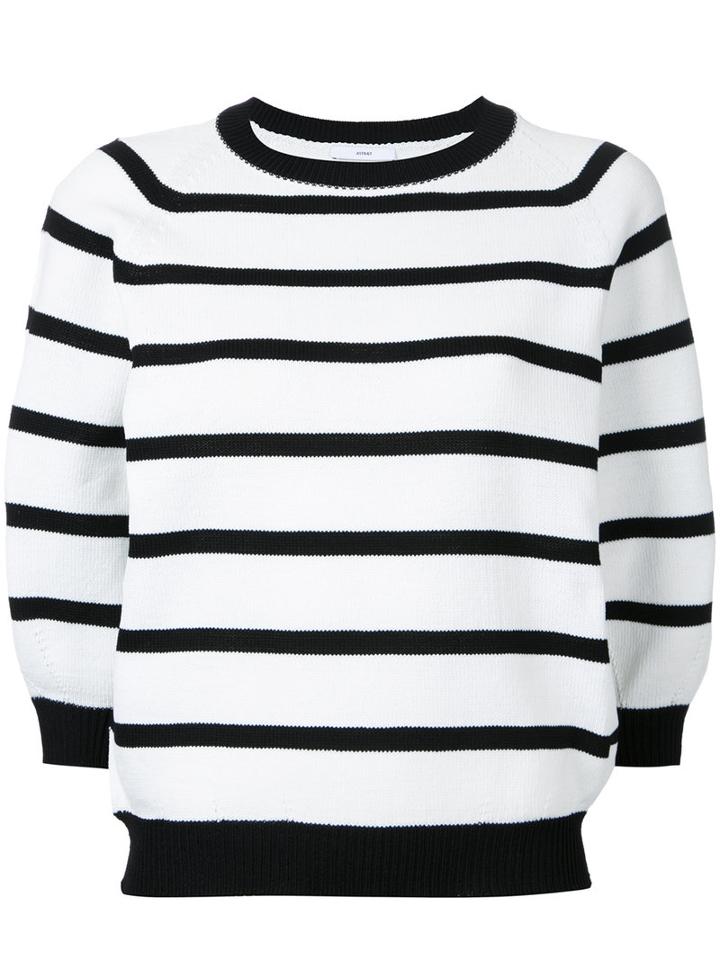 Astraet Striped Jumper, White, Polyester