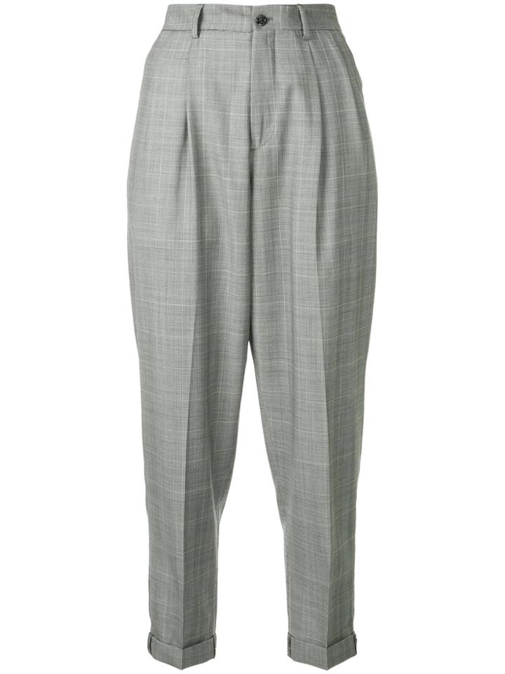 R13 Plaid Cropped Trousers - Grey