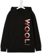 Woolrich Kids Logo Print Hoodie - Black