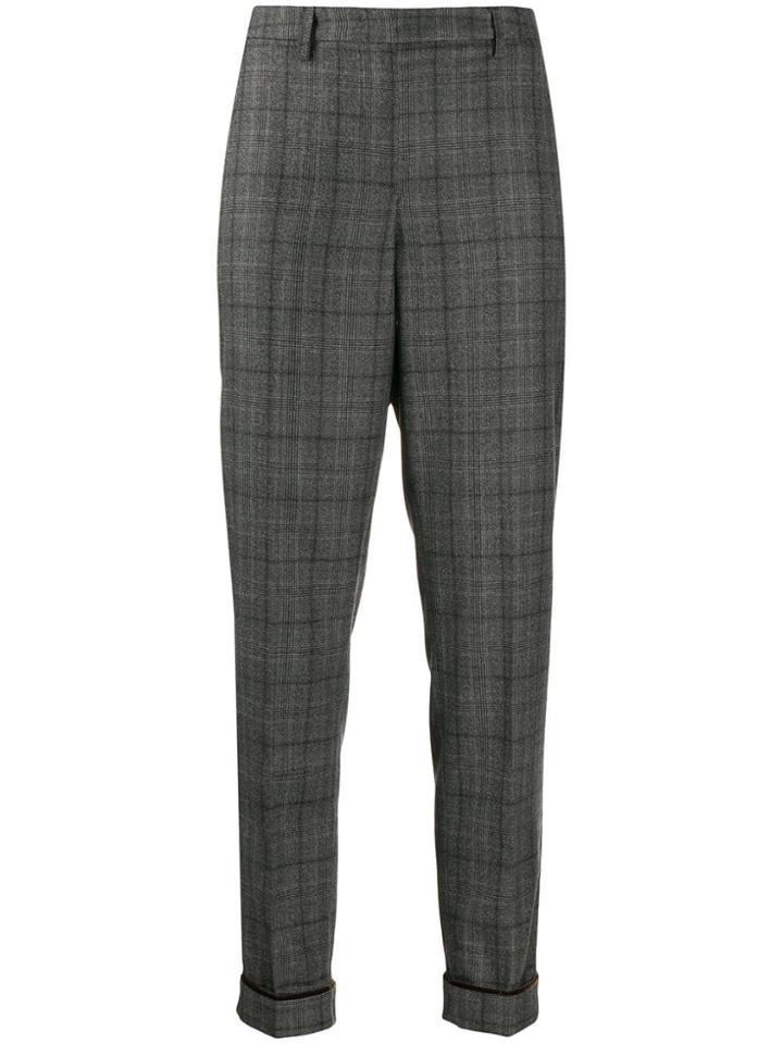 Fabiana Filippi Check Pattern Trousers - Grey