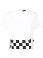 Dsquared2 Checkboard Cropped T-shirt - White