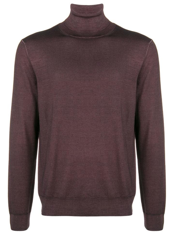 Canali Slim-fitted Turtleneck - Red