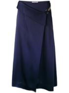 Lanvin - Wrap Midi Skirt - Women - Acetate/viscose/brass/zamac - 38, Blue, Acetate/viscose/brass/zamac