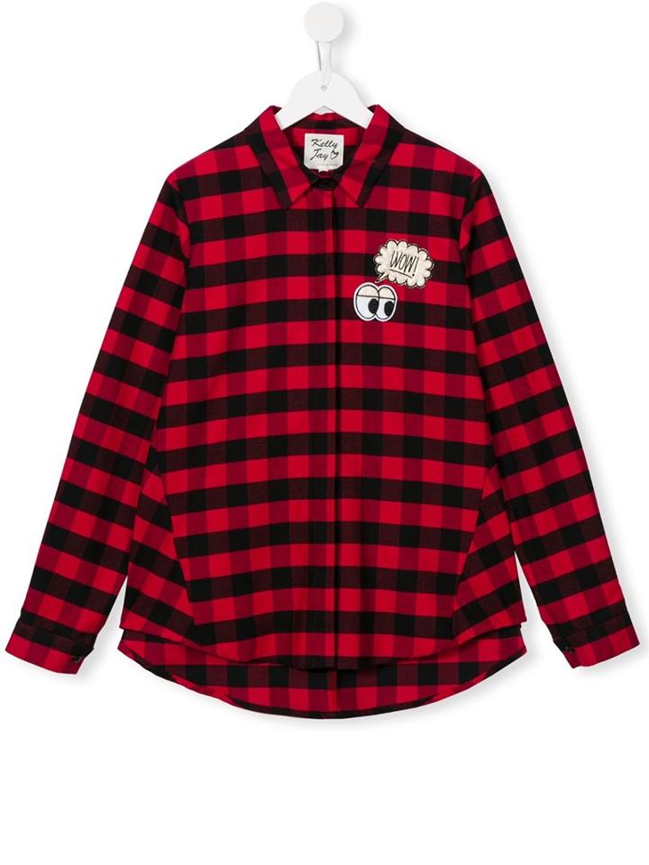 Loredana Patch Checked Shirt, Girl's, Size: 11 Yrs, Red