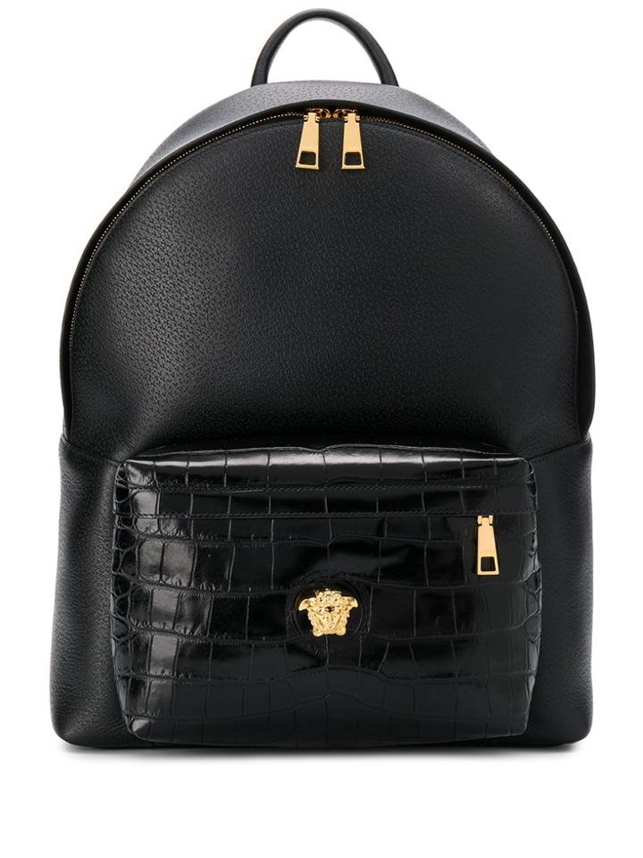 Versace Dual-textured Backpack - Black