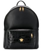 Versace Dual-textured Backpack - Black