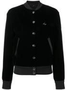 Fay Velvet Button Bomber Jacket - Black