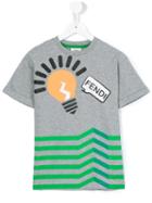 Fendi Kids Light Bulb Print T-shirt, Toddler Boy's, Size: 2 Yrs, Grey