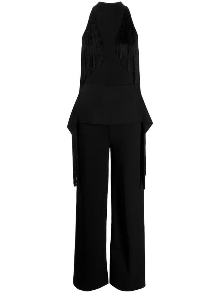 Stella Mccartney Fringed Halterneck Jumpsuit - Black