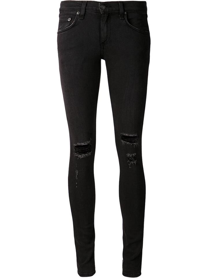 Rag & Bone /jean Holes Skinny Jeans, Women's, Size: 30, Black, Cotton/polyurethane/cupro/rayon