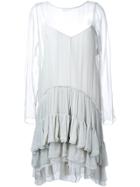 Chloé Tiered Ruched Dress - Grey