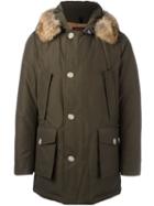 Woolrich Hooded Padded Coat, Men's, Size: Medium, Green, Cotton/polyamide/feather Down
