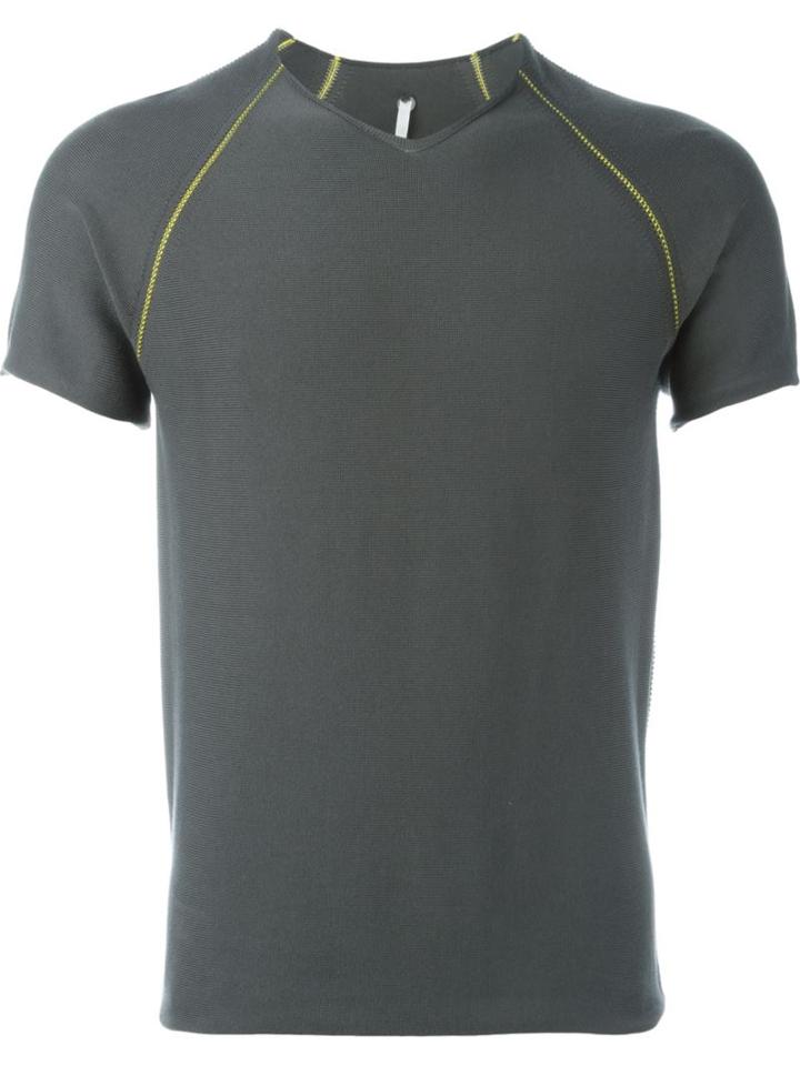 Label Under Construction Contrasting Seam T-shirt, Men's, Size: 50, Grey, Cotton