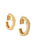 Hermès Vintage 70's Bamboo Loop Earrings - Gold