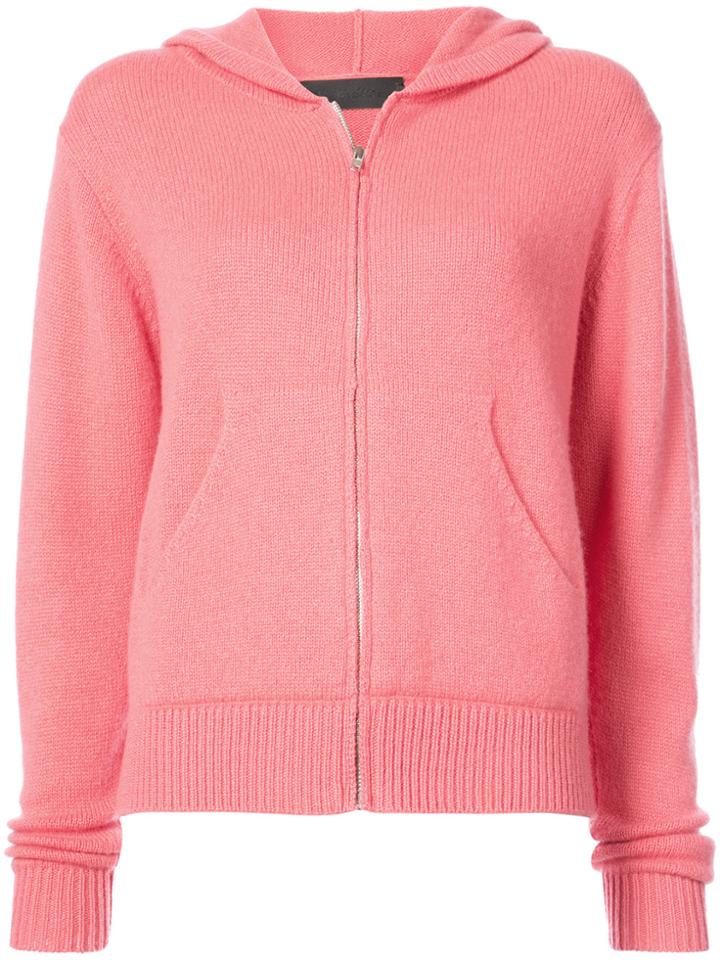 The Elder Statesman Hooded Cardigan - Pink & Purple