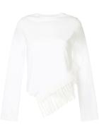Le Ciel Bleu Pleated-hem Fitted Top - White