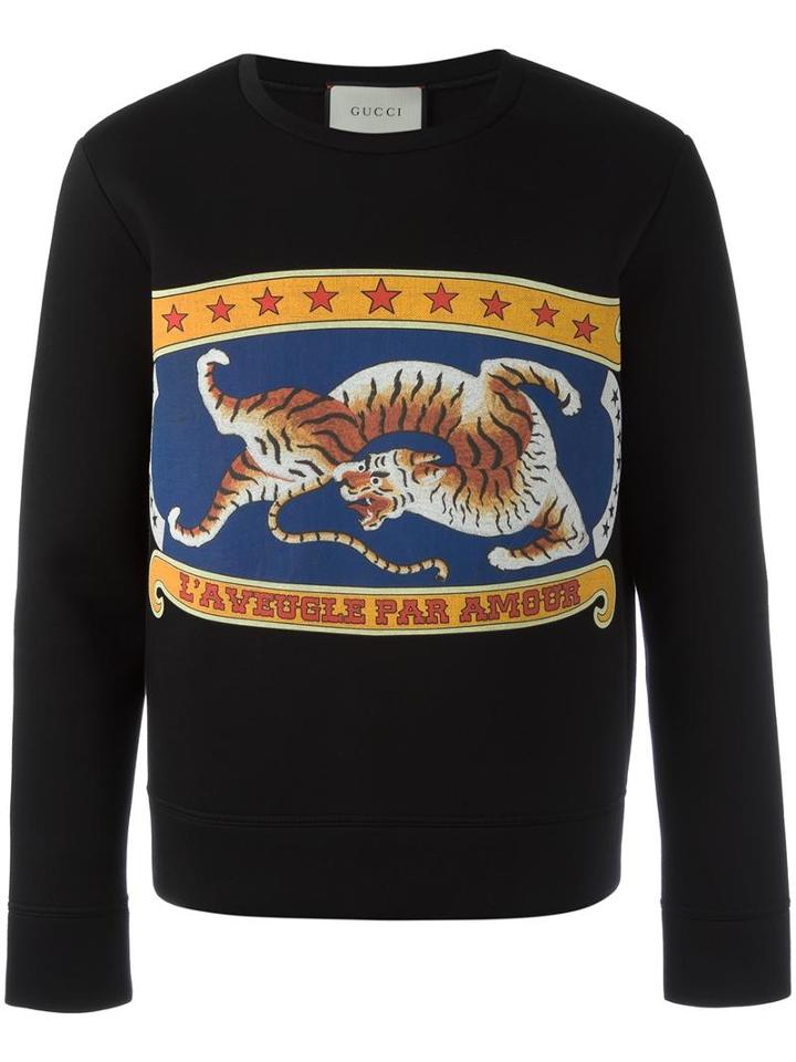 Gucci Circus Print Sweatshirt, Men's, Size: Small, Black, Cotton