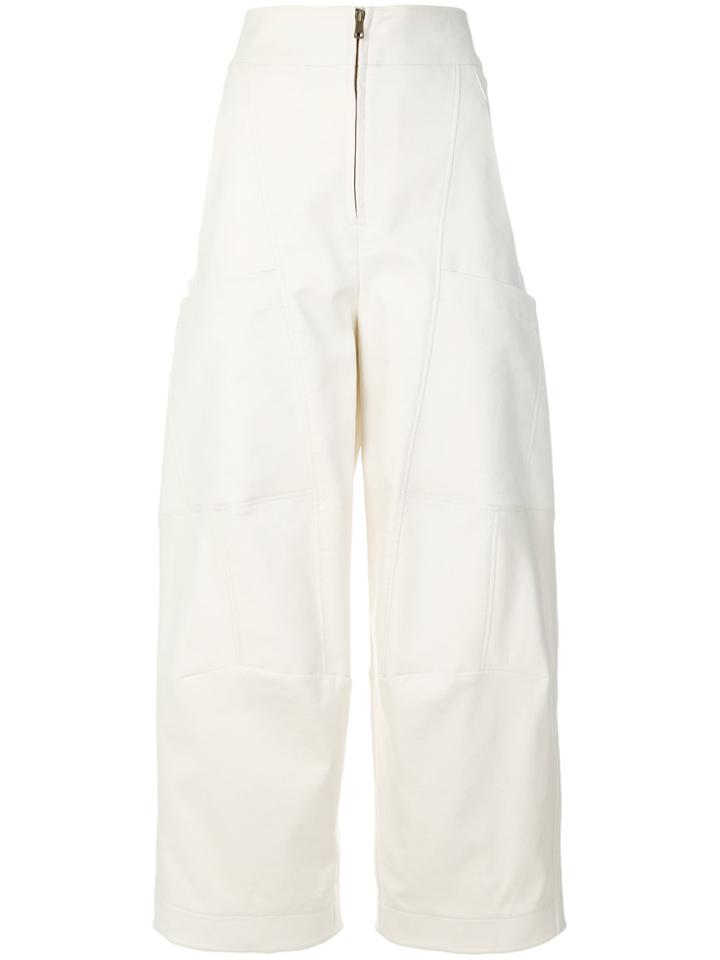 Chloé High-waisted Wide Leg Trousers - White