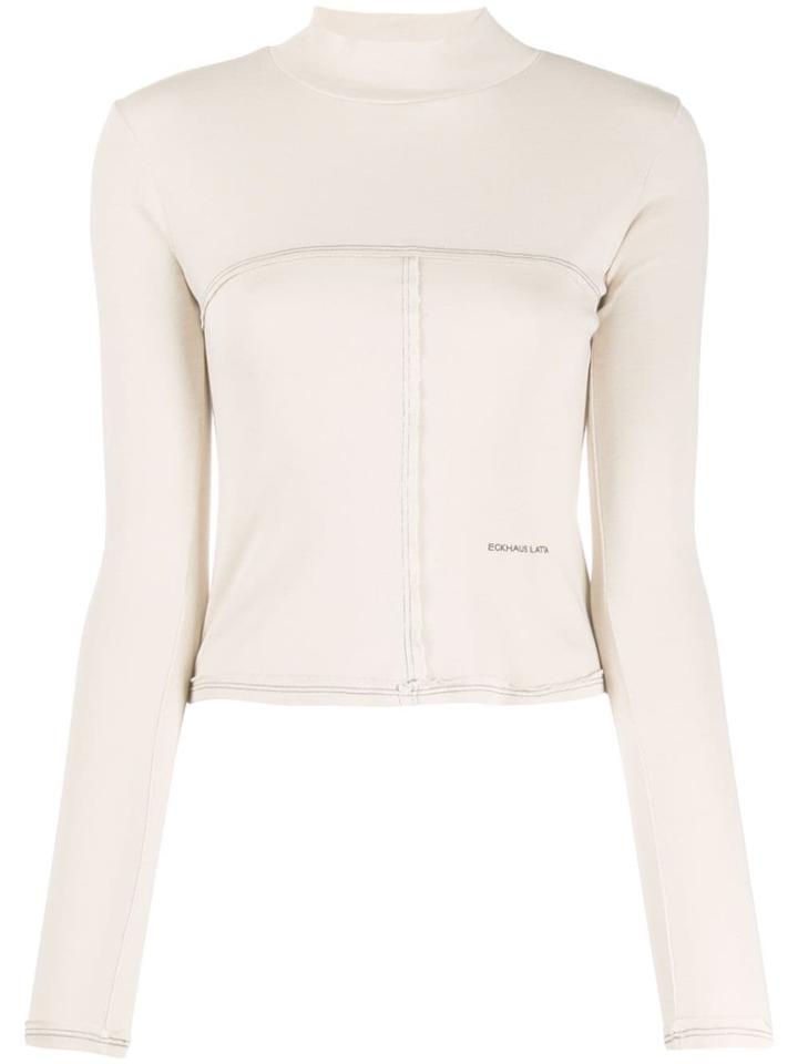 Eckhaus Latta Panelled Long Sleeve Top - Neutrals