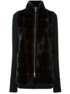Liska Cashmere Panel Jacket, Women's, Size: Small, Black, Mink Fur/cashmere