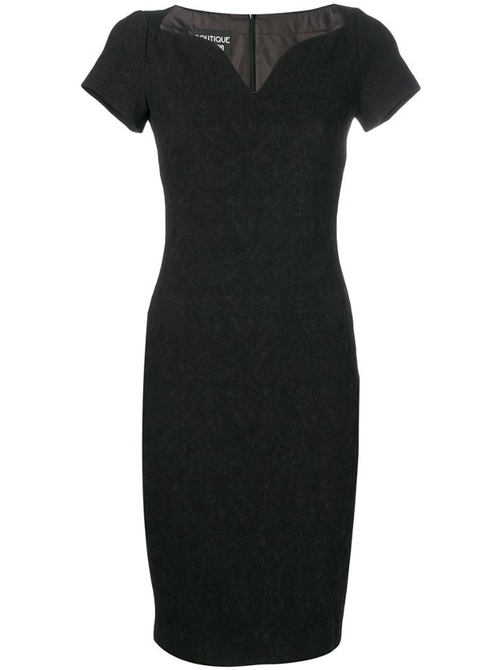 Boutique Moschino Short Sleeve Pencil Dress - Black