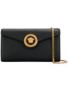 Versace Icon Embellished Shoulder Bag - Black