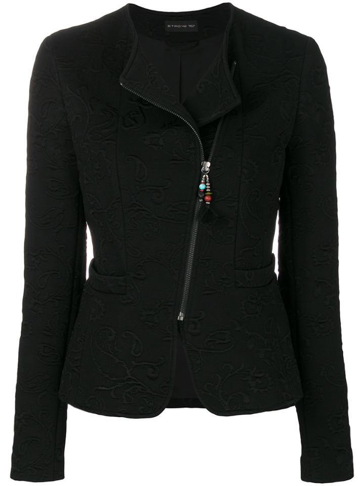 Etro Asymmetric Zipped Jacket - Black