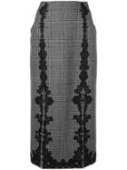 Jonathan Simkhai Lace Trim Glen Check Skirt - Grey