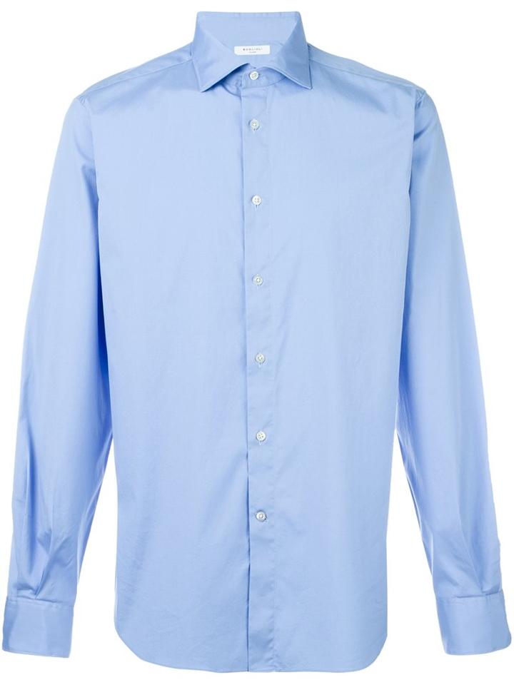 Boglioli Classic Shirt, Men's, Size: 43, Blue, Cotton/spandex/elastane