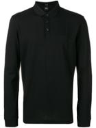 Boss Hugo Boss Long Sleeved Polo Shirt - Black
