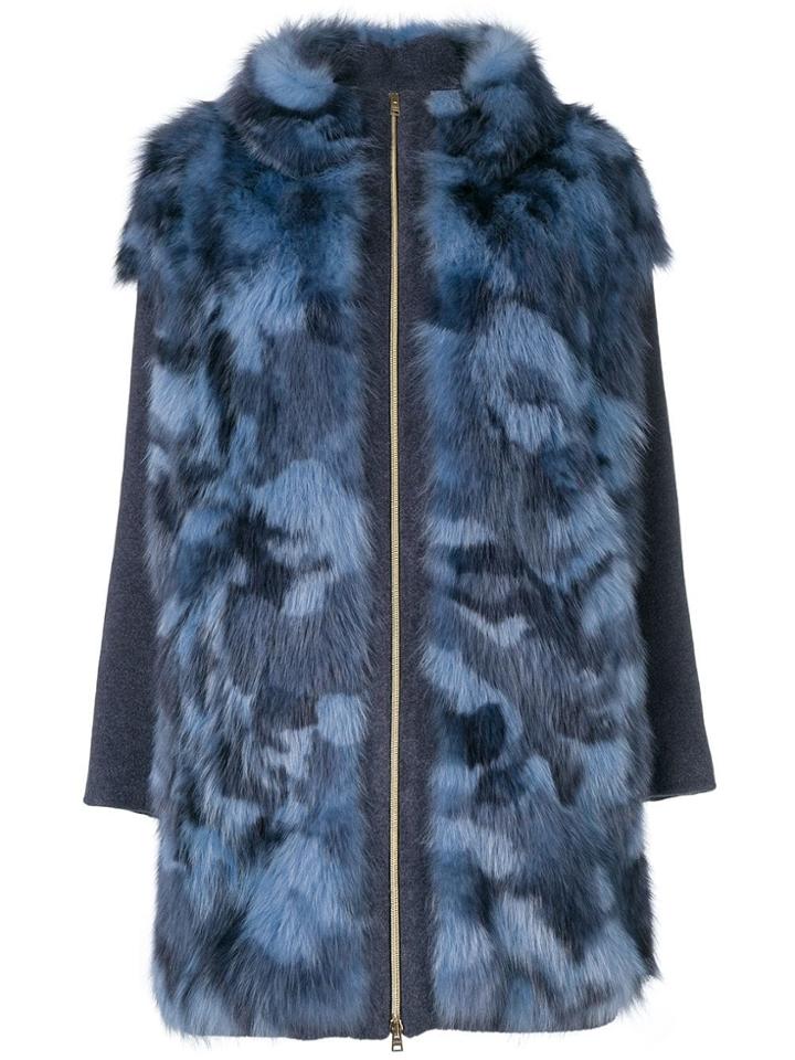 Herno Panelled Coat - Blue