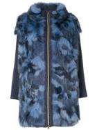 Herno Panelled Coat - Blue
