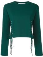 Le Ciel Bleu Lace Embroidered Sweater - Green